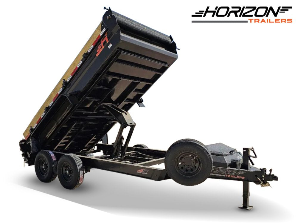 14' Horizon EZ7 Bumper Pull Dump Trailer 19" Sides - (2) 7K Axles 15863