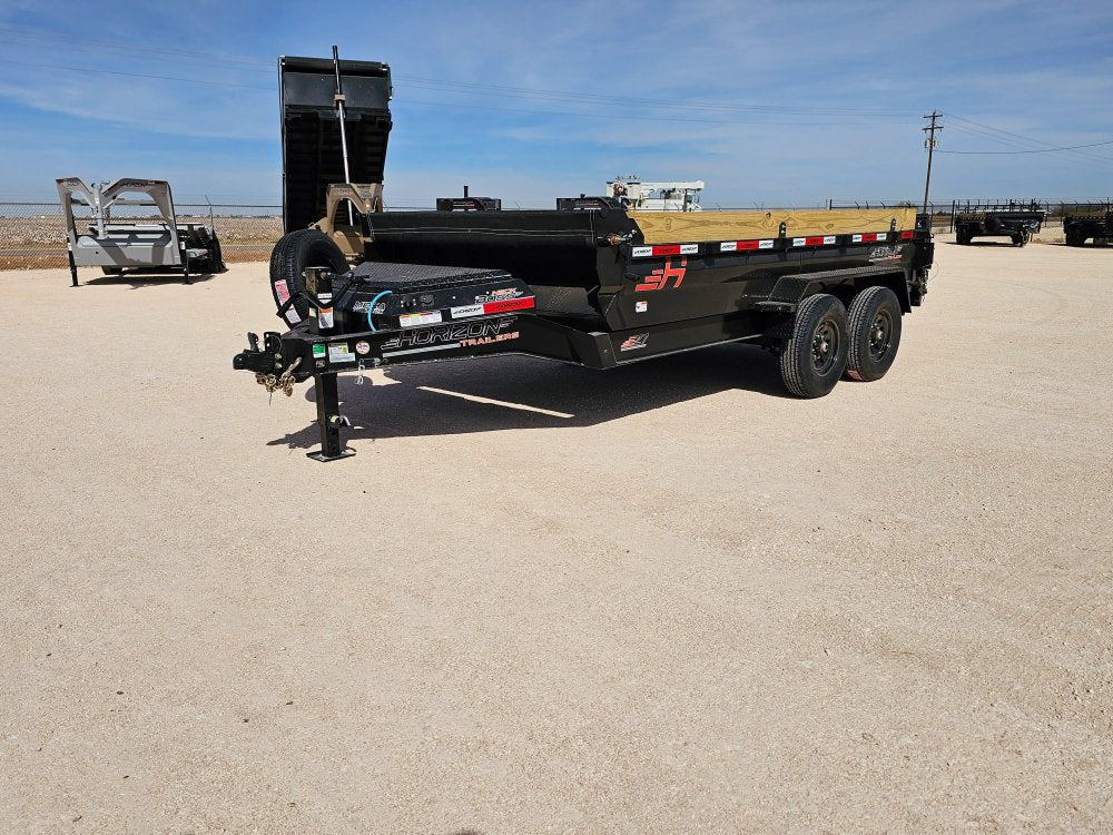 14' Horizon EZ7 Bumper Pull Dump Trailer 19" Sides - (2) 7K Axles 15863