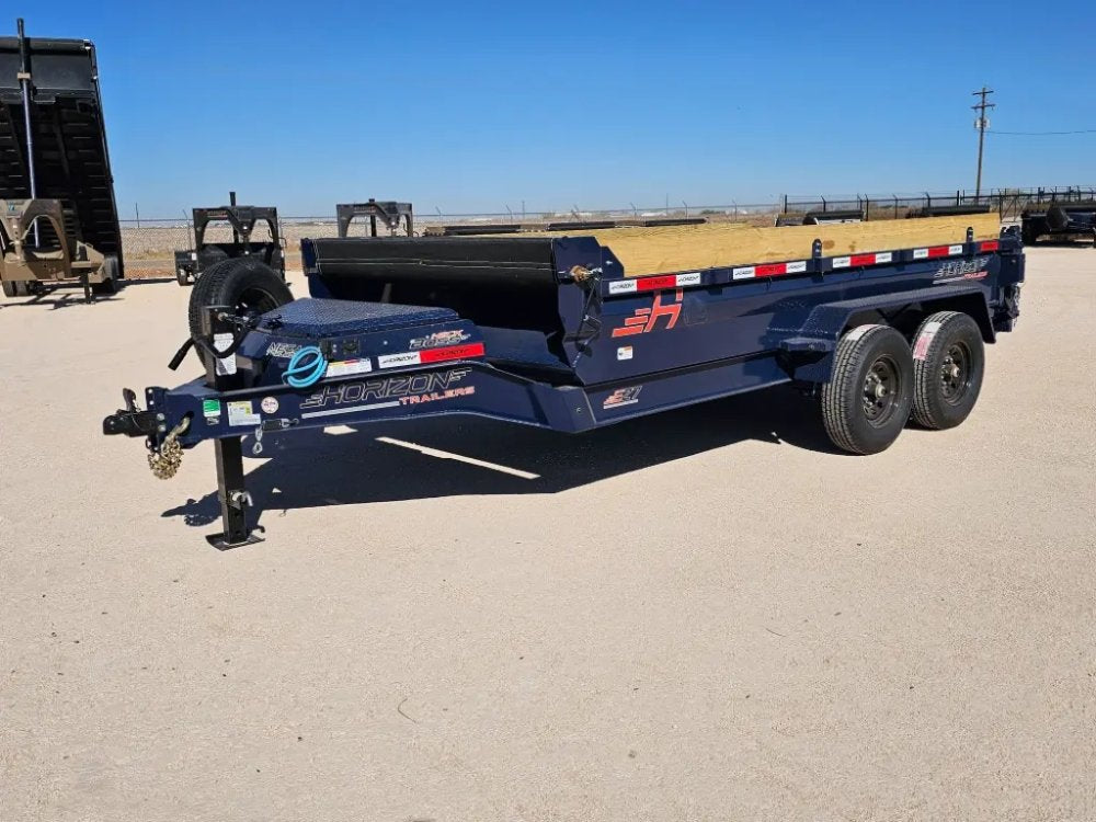 14' Horizon EZ7 Bumper Pull Dump Trailer 19" Sides - (2) 7K Axles 15842