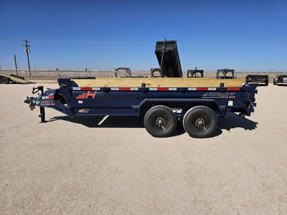 14' Horizon EZ7 Bumper Pull Dump Trailer 19" Sides - (2) 7K Axles 15842