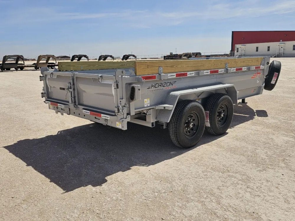 14' Horizon EZ7 Bumper Pull Dump Trailer 19" Sides - (2) 7K Axles 15854