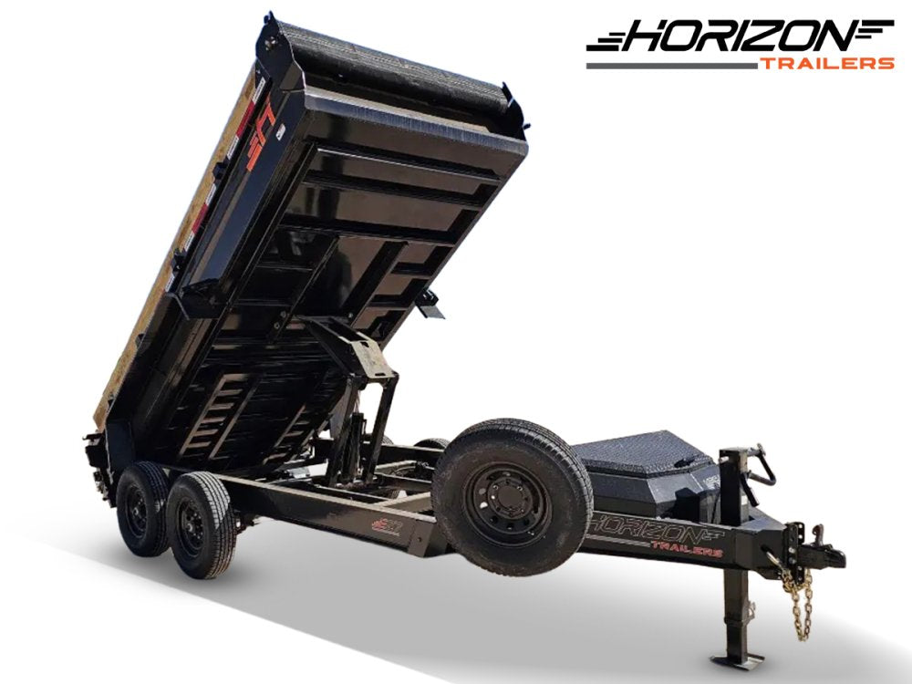 14' Horizon EZ7 Bumper Pull Dump Trailer 19" Sides - (2) 7K Axles 15865