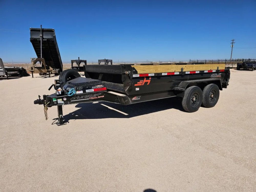 14' Horizon EZ7 Bumper Pull Dump Trailer 19" Sides - (2) 7K Axles 15865