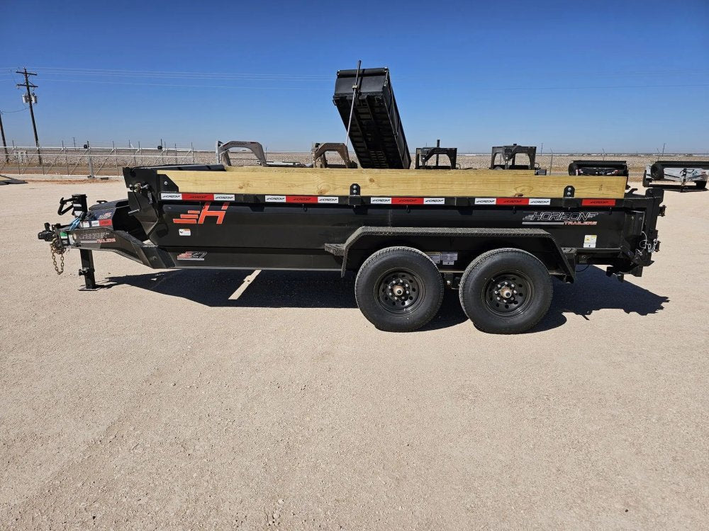 14' Horizon EZ7 Bumper Pull Dump Trailer 19" Sides - (2) 7K Axles 15861