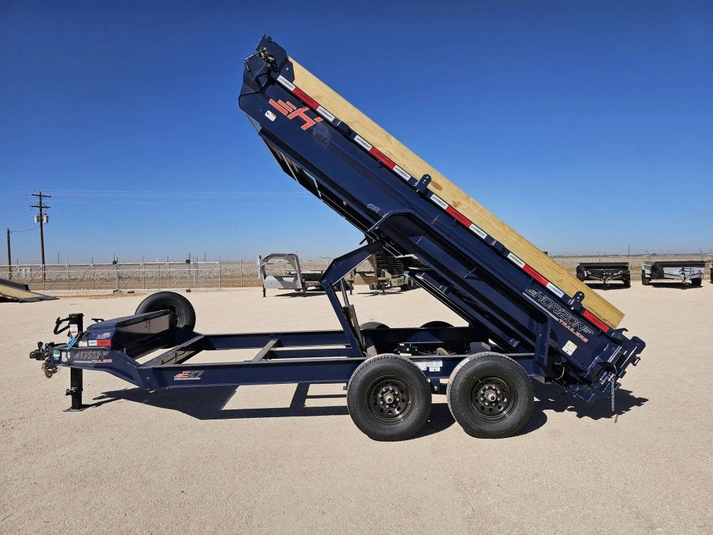 14' Horizon EZ7 Bumper Pull Dump Trailer 19" Sides - (2) 7K Axles 15844