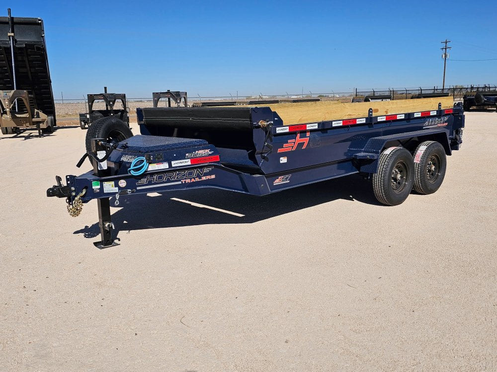 14' Horizon EZ7 Bumper Pull Dump Trailer 19" Sides - (2) 7K Axles 15844
