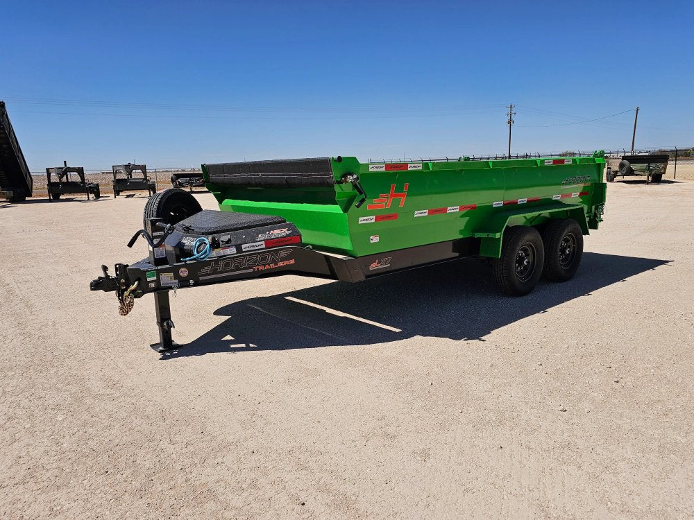 14' Horizon LZ7 Bumper Pull Dump Trailer 30" Side Walls - (2) 7K Axles 15931