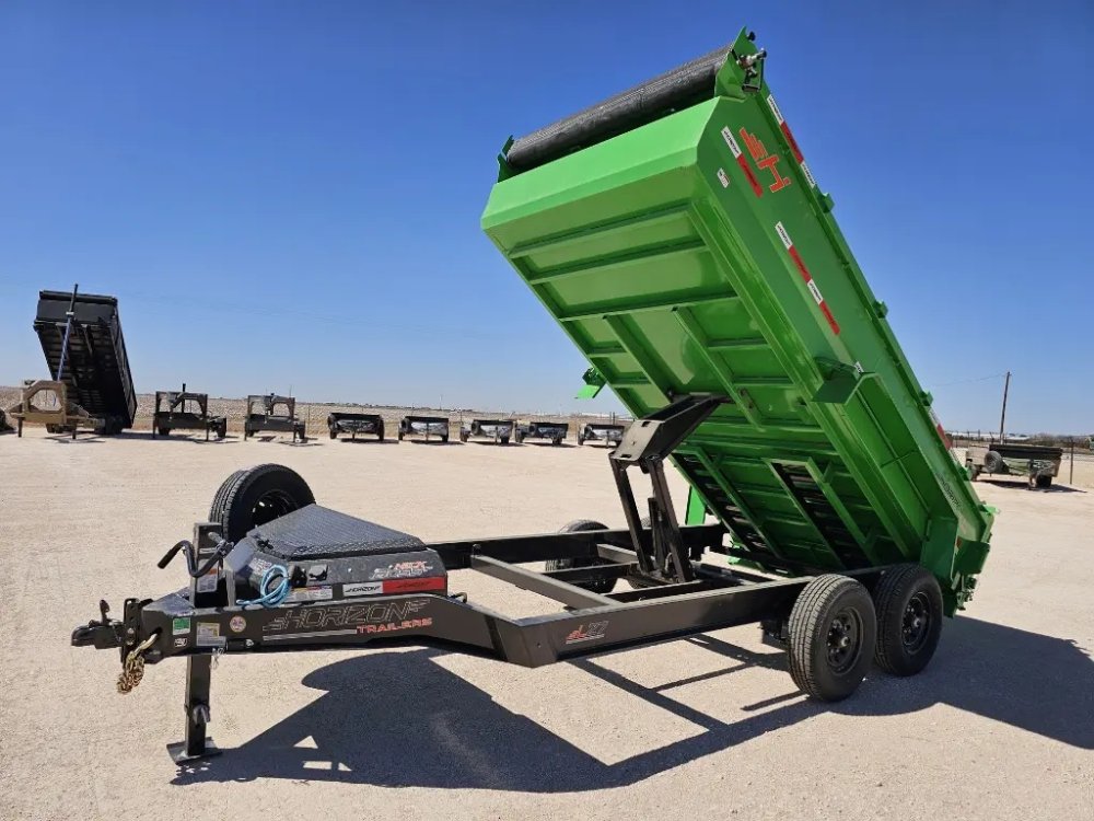 14' Horizon LZ7 Bumper Pull Dump Trailer 30" Side Walls - (2) 7K Axles 15931