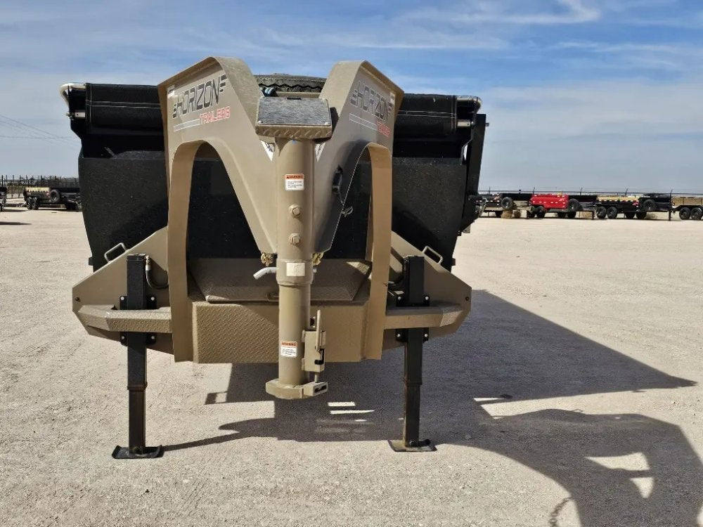20 Horizon HZH Gooseneck Dump Trailer 48" Side Walls Hydraulic Jacks Telescopic - (2) 10K Axles 16021