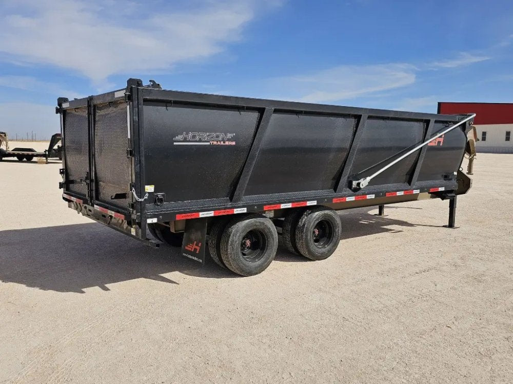 20 Horizon HZH Gooseneck Dump Trailer 48" Side Walls Hydraulic Jacks Telescopic - (2) 10K Axles 16021