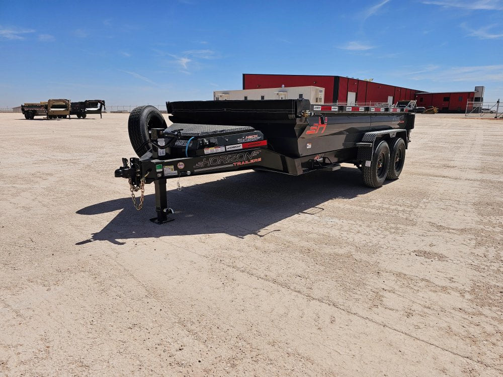 14' Horizon HZ7 Bumper Pull Dump Trailer 24" Side Walls - (2) 7K Axles 15063