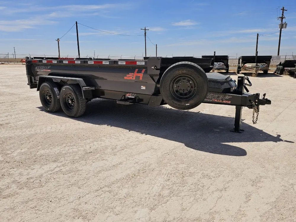 14' Horizon HZ7 Bumper Pull Dump Trailer 24" Side Walls - (2) 7K Axles 15063