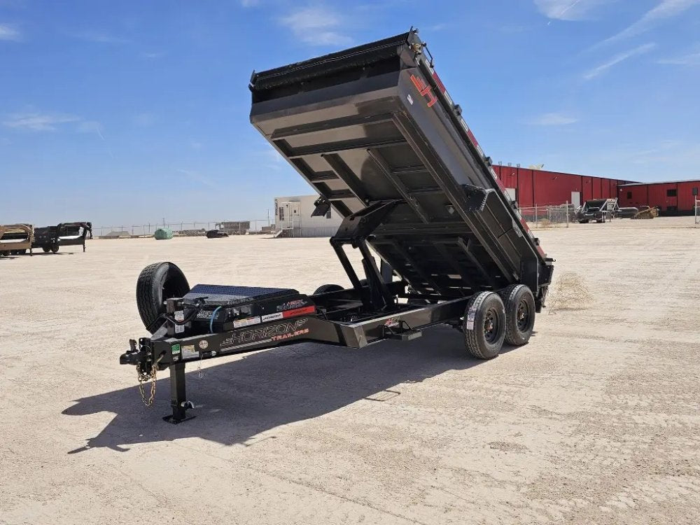 14' Horizon HZ7 Bumper Pull Dump Trailer 24" Side Walls - (2) 7K Axles 15063