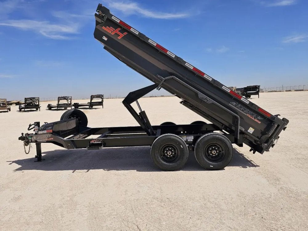14' Horizon HZ7 Bumper Pull Dump Trailer 24" Side Walls - (2) 7K Axles 15063