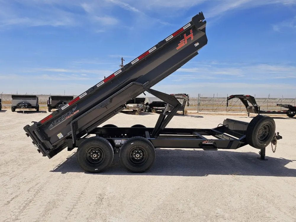 14' Horizon HZ7 Bumper Pull Dump Trailer 24" Side Walls - (2) 7K Axles 15063