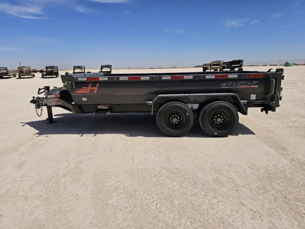 14' Horizon HZ7 Bumper Pull Dump Trailer 24" Side Walls - (2) 7K Axles 15063