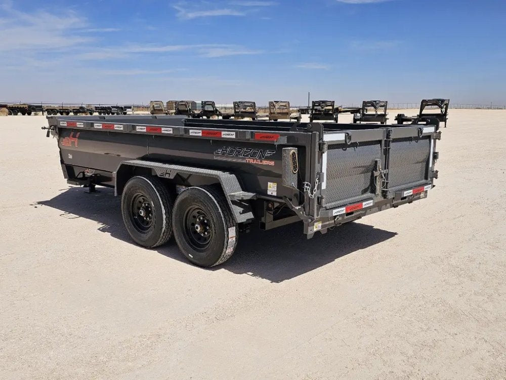 14' Horizon HZ7 Bumper Pull Dump Trailer 24" Side Walls - (2) 7K Axles 15063