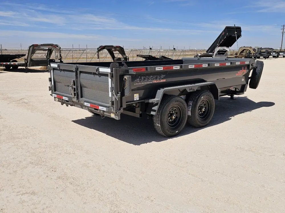 14' Horizon HZ7 Bumper Pull Dump Trailer 24" Side Walls - (2) 7K Axles 15063