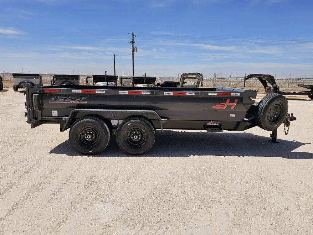 14' Horizon HZ7 Bumper Pull Dump Trailer 24" Side Walls - (2) 7K Axles 15063