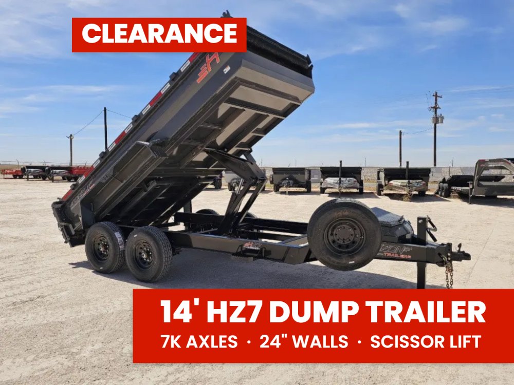 14' Horizon HZ7 Bumper Pull Dump Trailer 24" Side Walls - (2) 7K Axles 15063