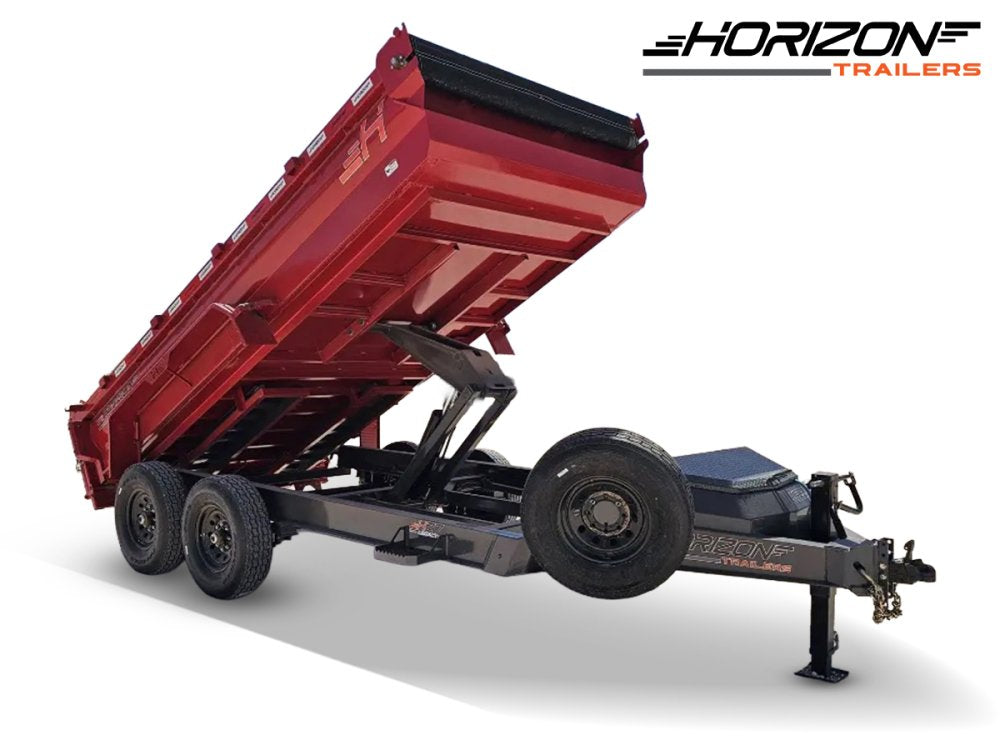 14' Horizon HZ7 Bumper Pull Dump Trailer 24" Side Walls - (2) 7K Axles 15065