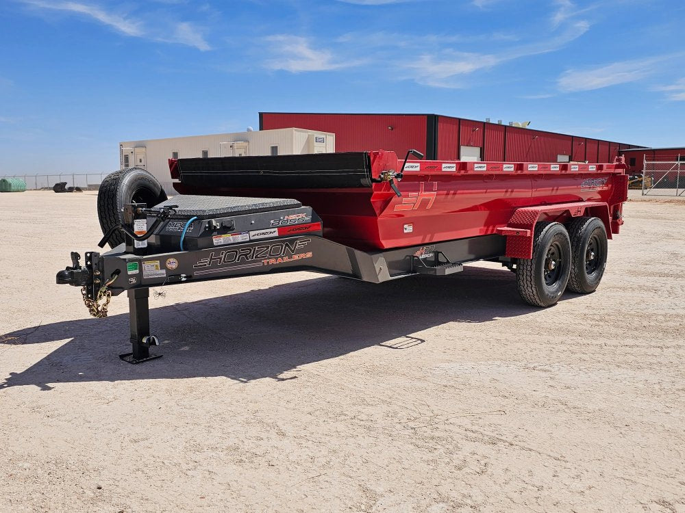 14' Horizon HZ7 Bumper Pull Dump Trailer 24" Side Walls - (2) 7K Axles 15065