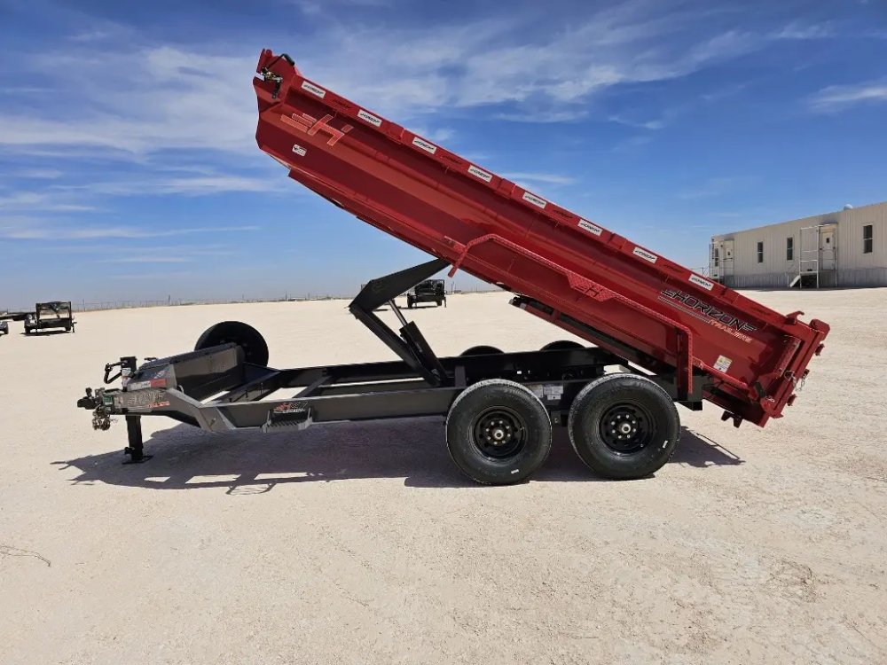 14' Horizon HZ7 Bumper Pull Dump Trailer 24" Side Walls - (2) 7K Axles 15065