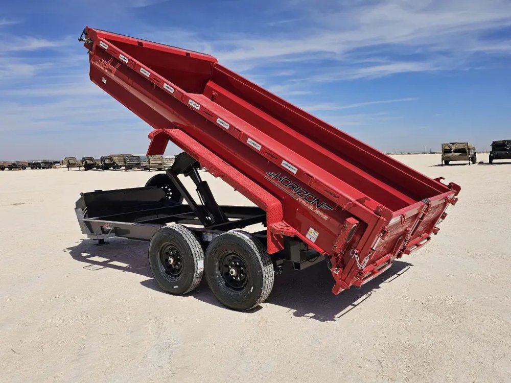 14' Horizon HZ7 Bumper Pull Dump Trailer 24" Side Walls - (2) 7K Axles 15065