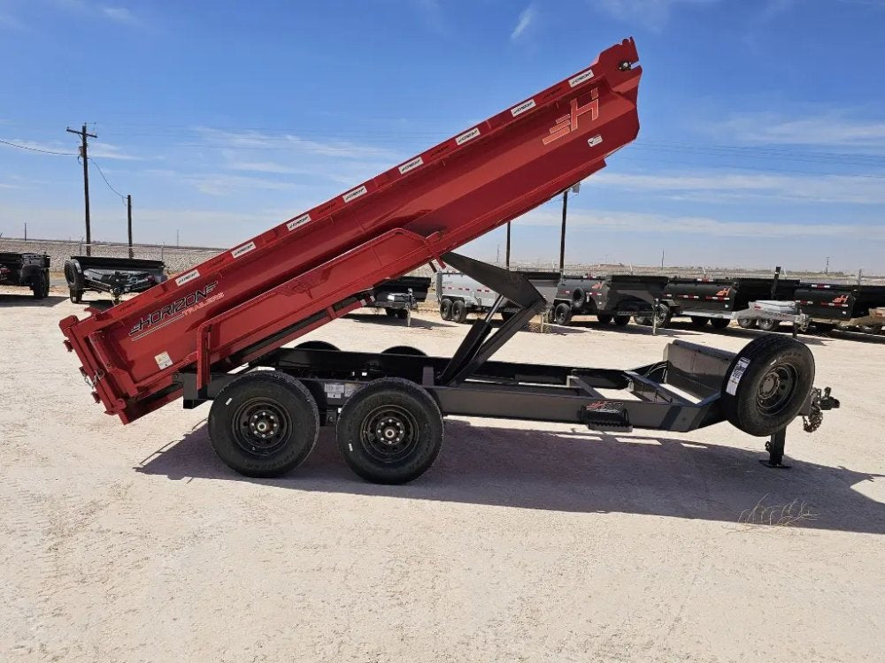 14' Horizon HZ7 Bumper Pull Dump Trailer 24" Side Walls - (2) 7K Axles 15065