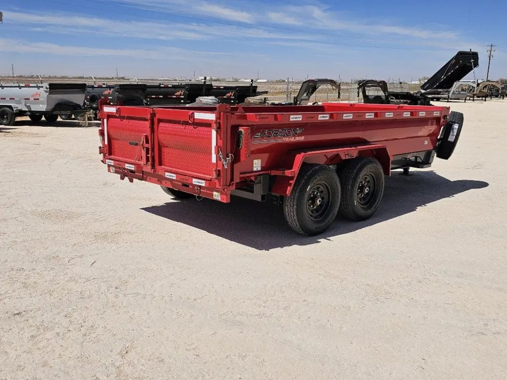 14' Horizon HZ7 Bumper Pull Dump Trailer 24" Side Walls - (2) 7K Axles 15065