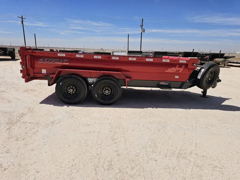 14' Horizon HZ7 Bumper Pull Dump Trailer 24" Side Walls - (2) 7K Axles 15065