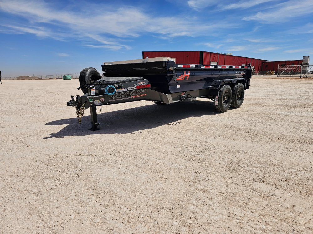 14' Horizon HZ7 Bumper Pull Dump Trailer 24" Side Walls - (2) 7K Axles 15273