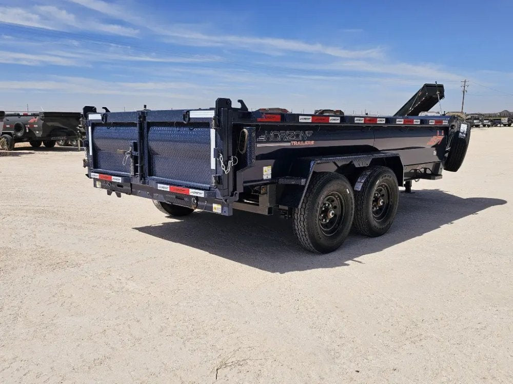 14' Horizon HZ7 Bumper Pull Dump Trailer 24" Side Walls - (2) 7K Axles 15273