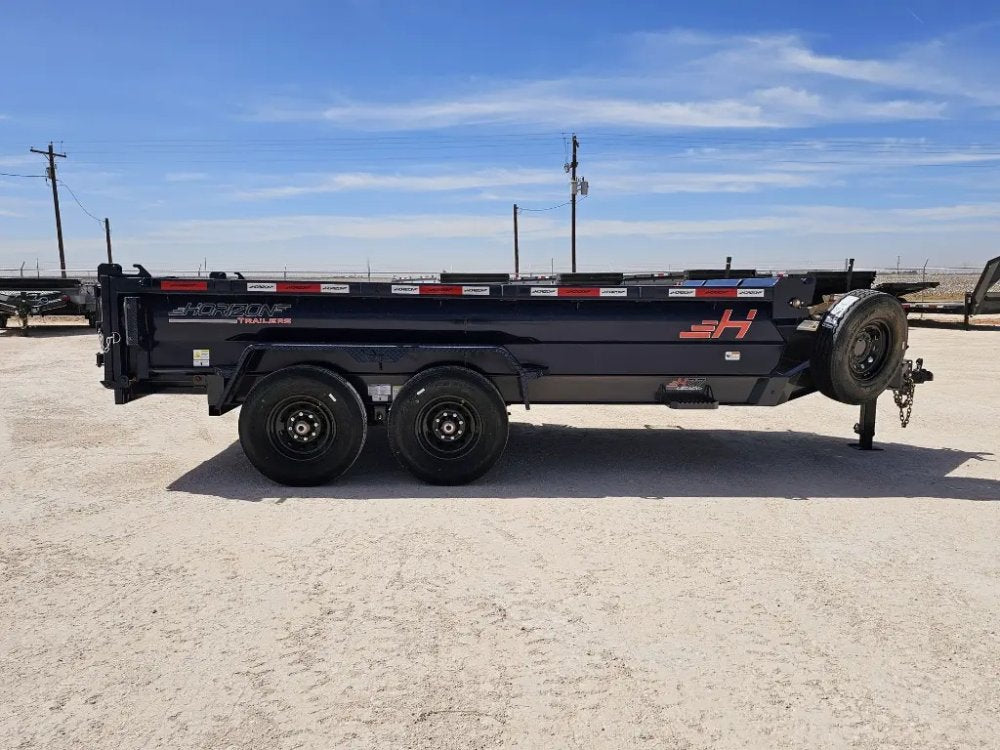 14' Horizon HZ7 Bumper Pull Dump Trailer 24" Side Walls - (2) 7K Axles 15273