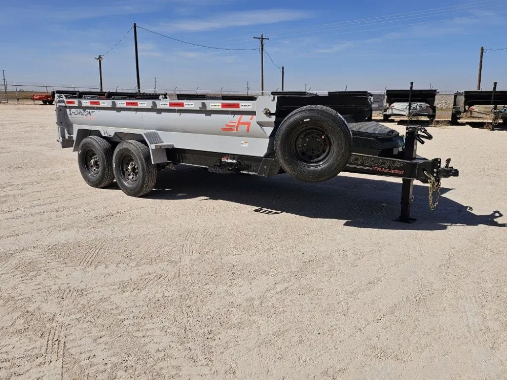 14' Horizon HZ7 Bumper Pull Dump Trailer 24" Side Walls - (2) 7K Axles 15265