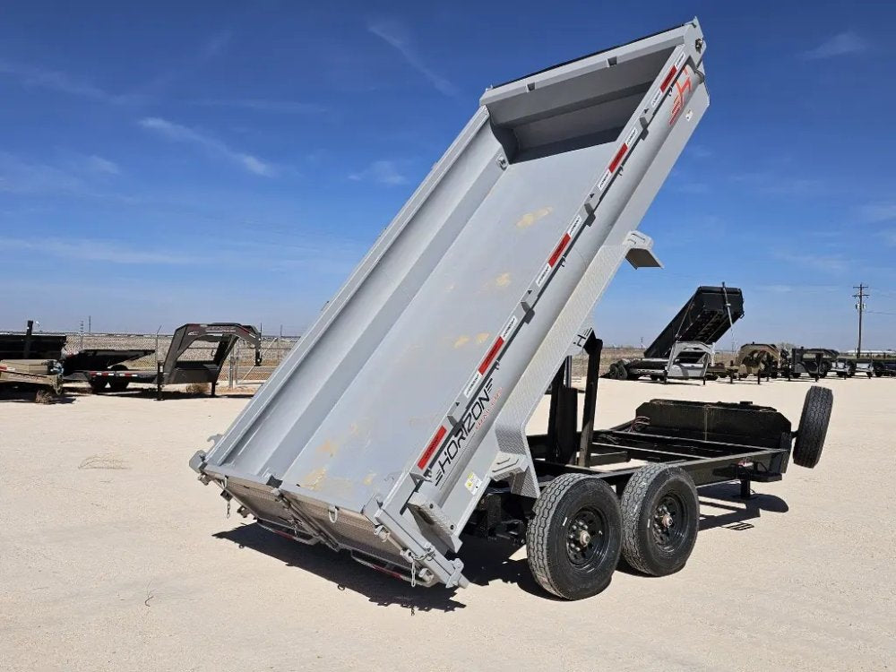 14' Horizon HZ7 Bumper Pull Dump Trailer 24" Side Walls - (2) 7K Axles 15265