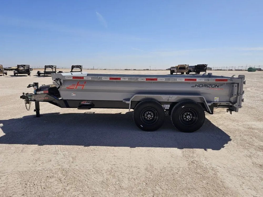 14' Horizon HZ7 Bumper Pull Dump Trailer 24" Side Walls - (2) 7K Axles 15265