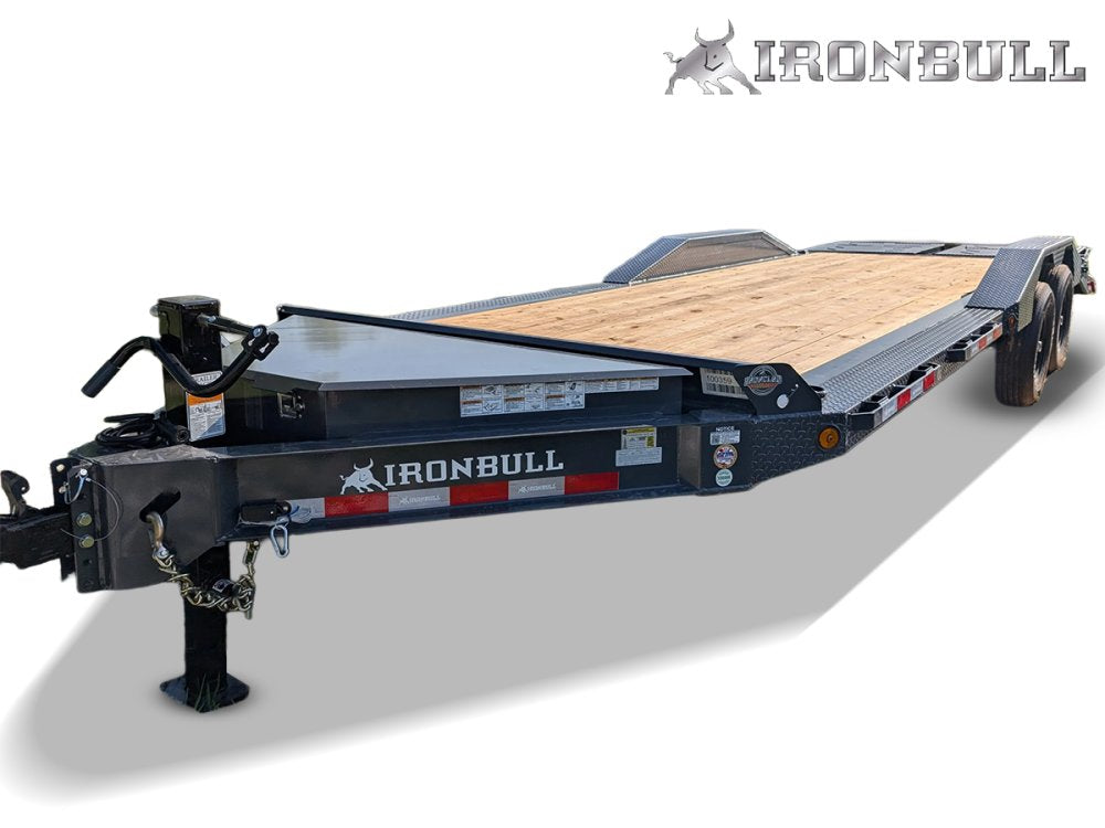 22' Iron Bull EWB Bumper Pull Equipment Trailer Mega Ramps - (2) 7,000 lb Axles 100359