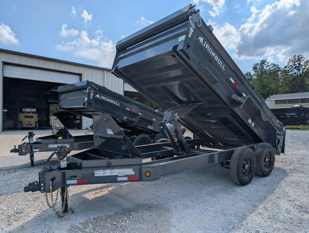 14' x 83" Iron Bull DWB Bumper Pull Dump Trailer 24" Side Walls - (2) 7,000 lb Axles 104163