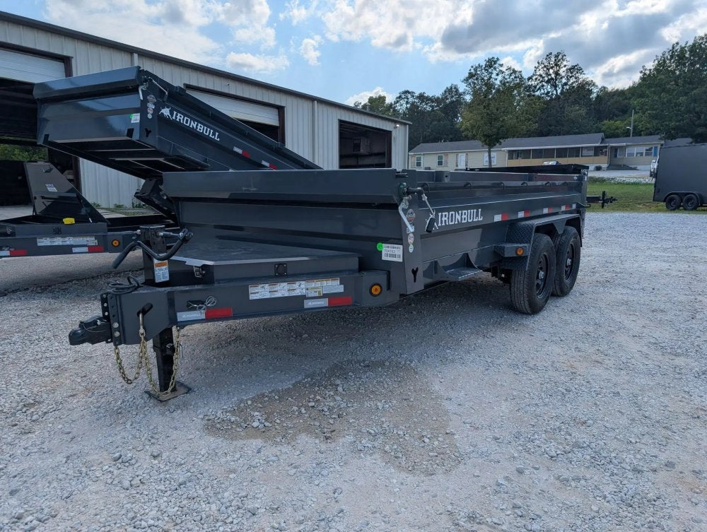 14' x 83" Iron Bull DWB Bumper Pull Dump Trailer 24" Side Walls - (2) 7,000 lb Axles 104163