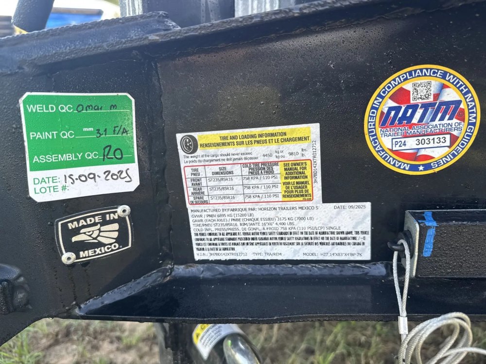 Horizon HZ7 14' Dump Trailer 7K 12712