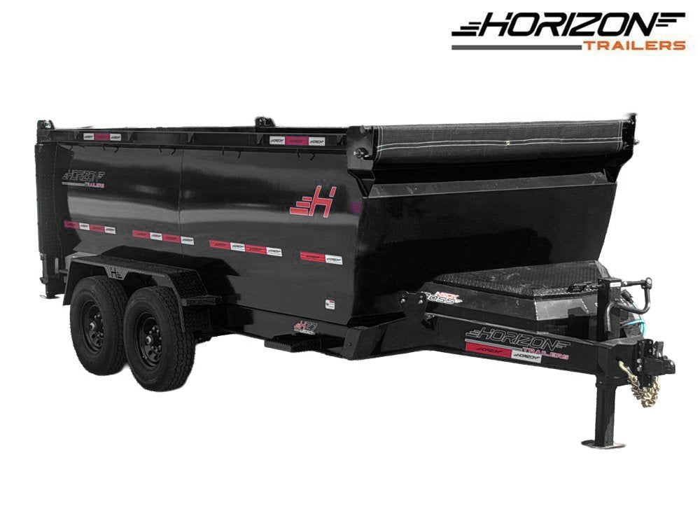 14' Horizon HZ7 Bumper Pull Dump Trailer 48" Side Walls - (2) 7K Axles 18366
