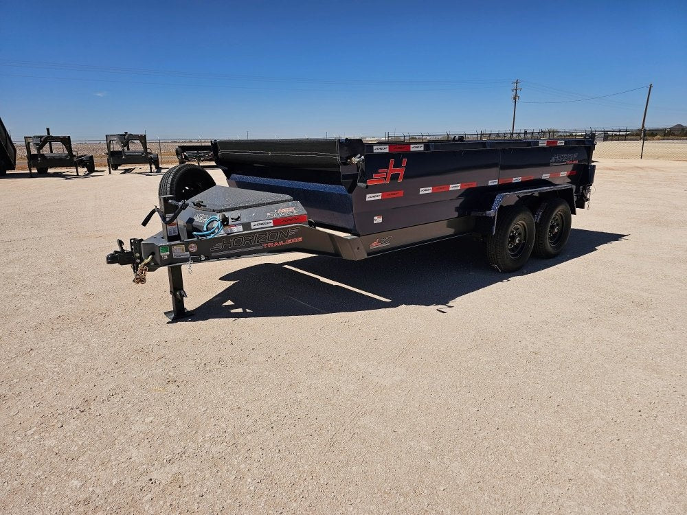 14' Horizon LZ7 Bumper Pull Dump Trailer 30" Side Walls - (2) 7K Axles 15939