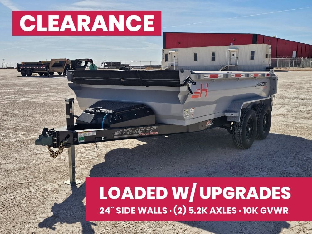 12' Horizon HZ6 Bumper Pull Dump Trailer 24" Side Walls - (2) 5.2K Axles 15158