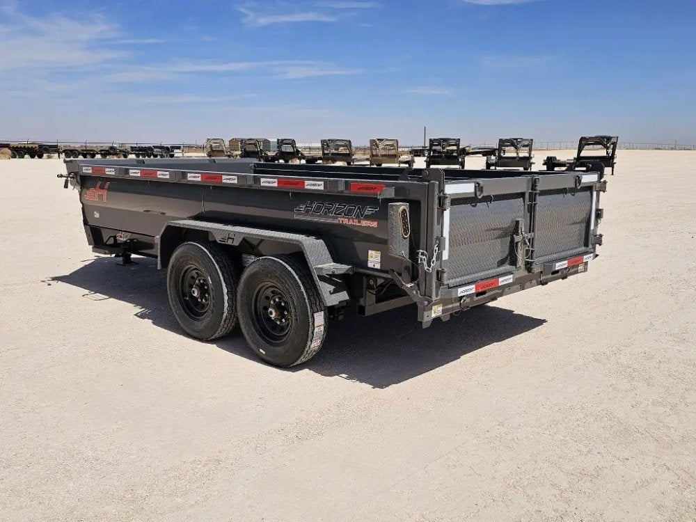 14' Horizon HZ7 Bumper Pull Dump Trailer 24" Side Walls - (2) 7K Axles 15063
