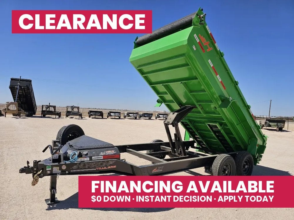 14' Horizon LZ7 Bumper Pull Dump Trailer 30" Side Walls - (2) 7K Axles 15931