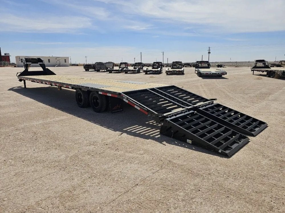 40' Horizon FHZ Gooseneck Dual Wheel Deckover Trailer Mega Ramps - (2) 12K Axles 13073