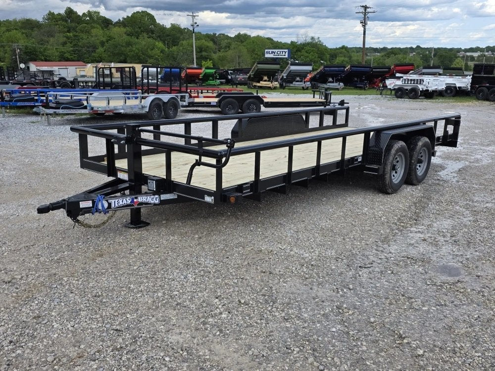 7 x 20 Equipment Trailer Pipe Top Rail Texas Bragg 9900 GVWR 252621