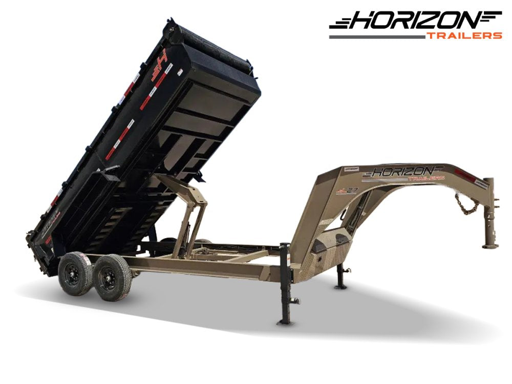 16' Horizon LZ7 Gooseneck Dump Trailer 30" Side Walls - (2) 7K Axles 16651