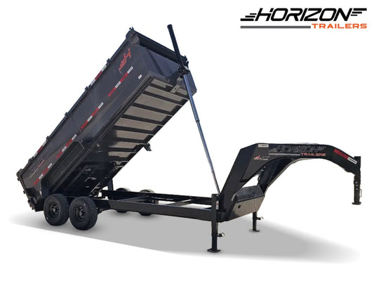 16' Horizon LZ7 Gooseneck Dump Trailer 42" Side Walls Telescopic Lift - (2) 7K Axles 15705